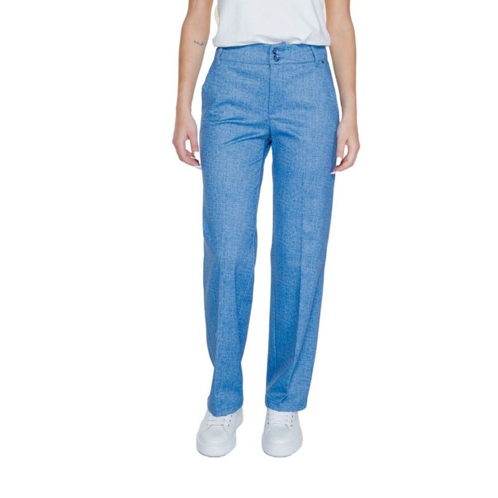 Street One Blue Polyester Casual Women's Pants